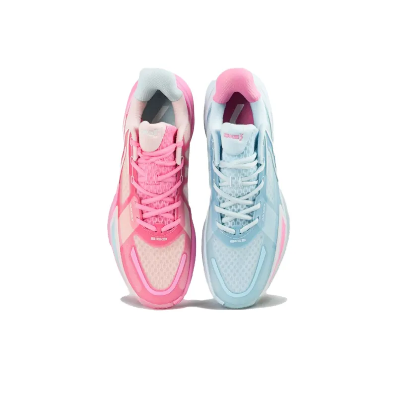 361° Big3 4.0 QUICK Basketball Shoes Unisex Low Top Blue/Pink-5