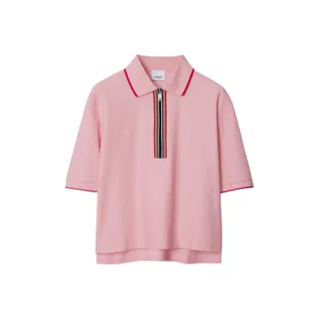 Burberry FW24 Polo Shirt Men's Soft Floral Pink