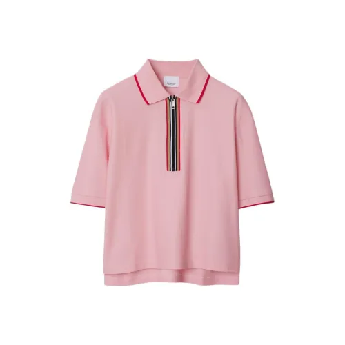 Burberry FW24 Polo Shirt Men's Soft Floral Pink
