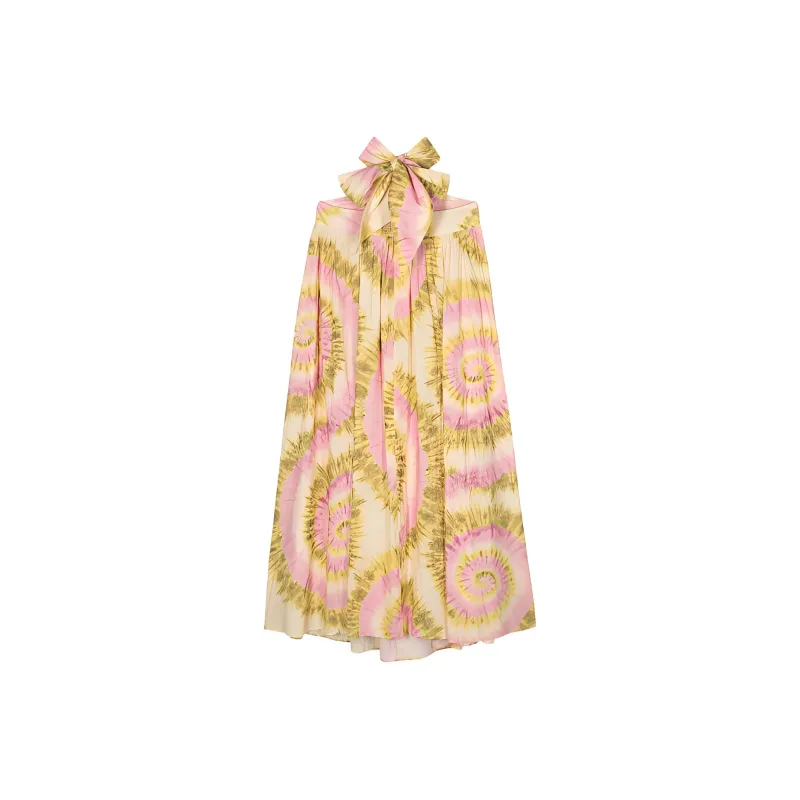 ALEMAIS Flash Tie Neck Midi Dress-1