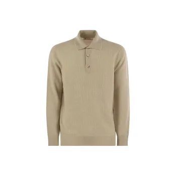 Brunello Cucinelli Long Sleeved Knitted Polo Shirt