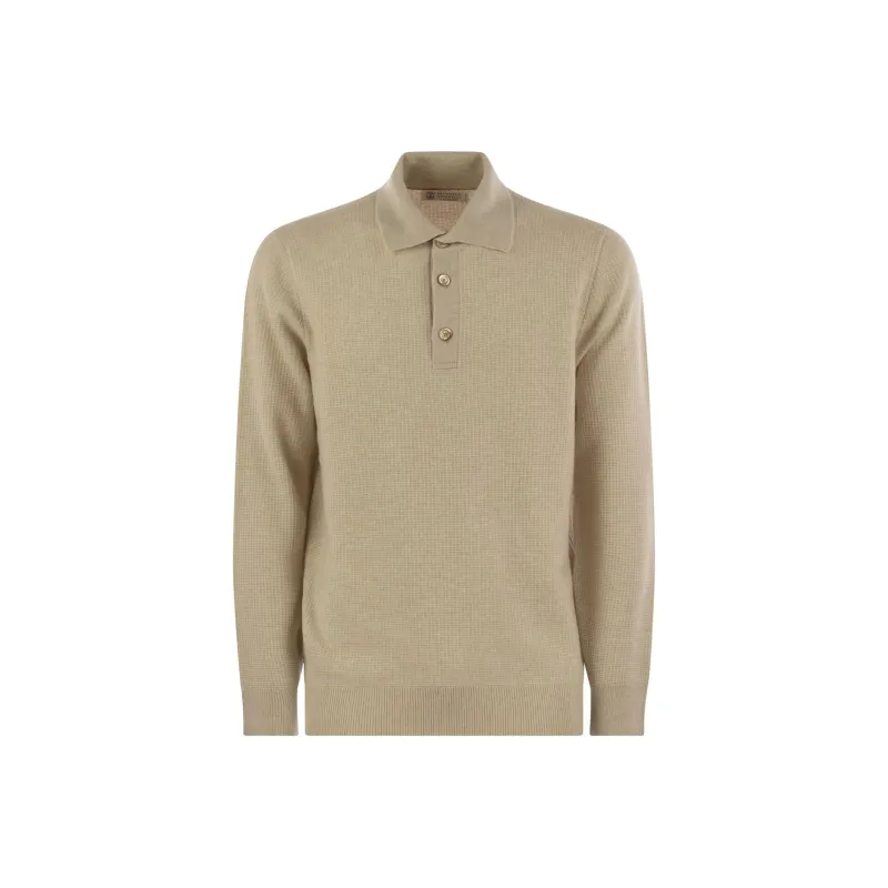 Brunello Cucinelli Long Sleeved Knitted Polo Shirt-0