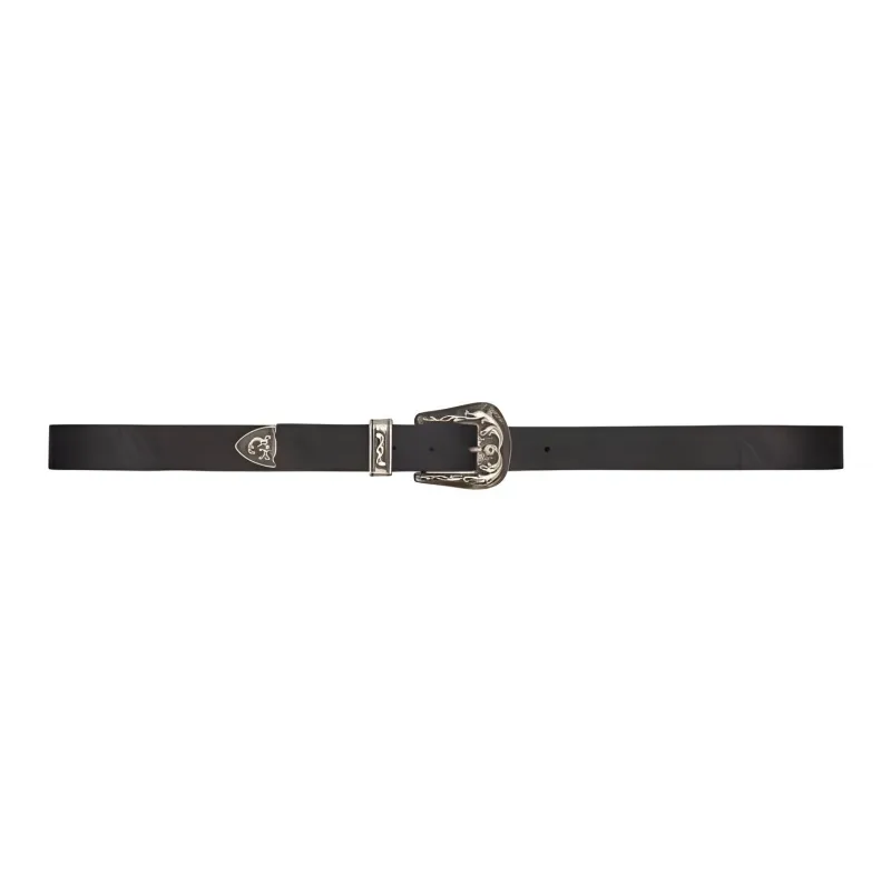 GUESS Brand Logo Cow Leather Leather Belts Men's Pitch Black-0