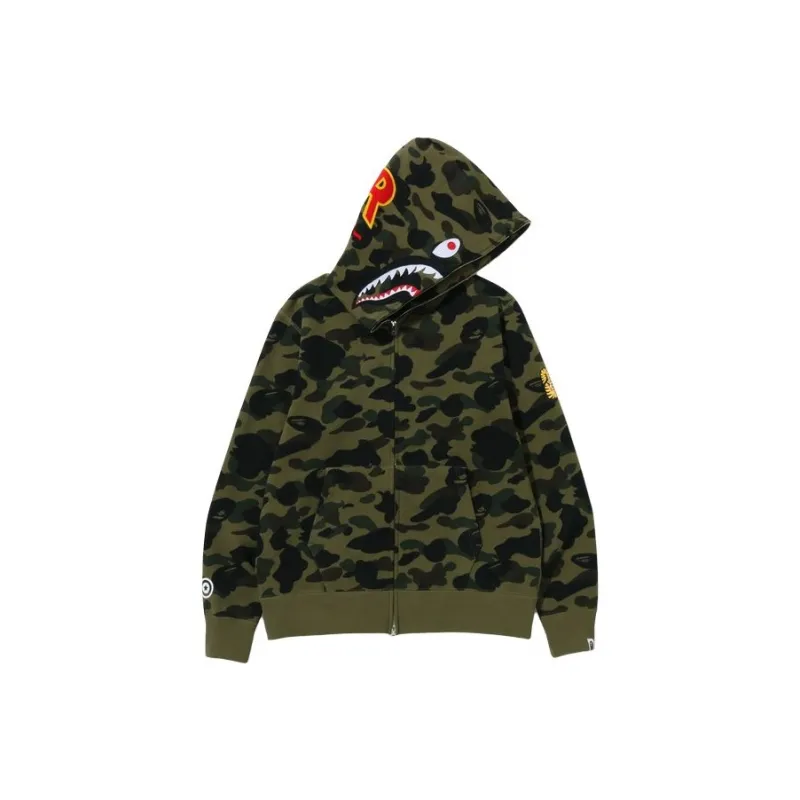 Bape 1st Camo Multi Logo Shark Full Zip Hoodie-2