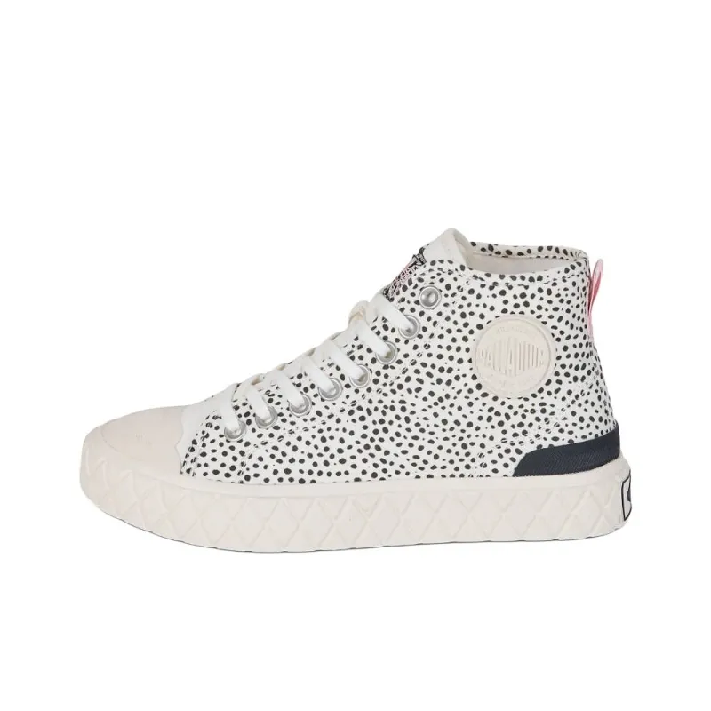 Palladium Palla Ace Anti Slip Wear Resistant High Top Canvas Shoes Women's White Black-0