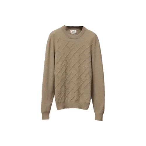 HERMES Cashmere Sweaters Men Desert Yellow