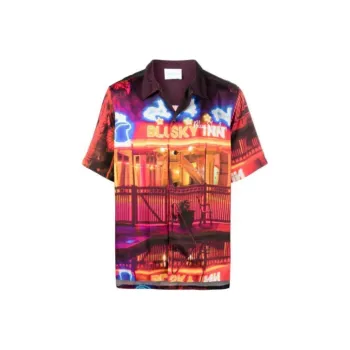 Blue Sky Inn Graphic print Satin Shirt