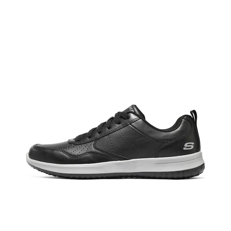 Skechers Go Walk Steady Anti-Slip Wear-Resistant Low-Top Skateboard Shoes Men's Black White-0