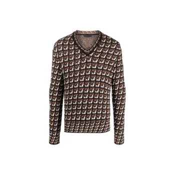 PRADA Cashmere Sweaters Men Brown