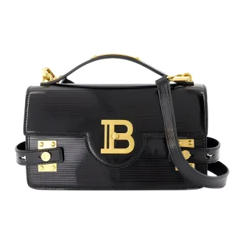 BALMAIN B BUZZ Smooth Calf Leather Shoulder Bag, Crossbody Bag, Handbag Women's Black