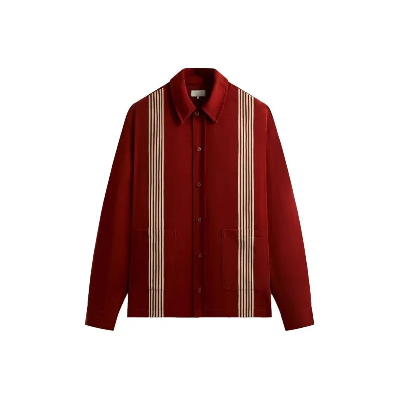 KITH Sueded Sateen Boxy Collared Overshirt-0