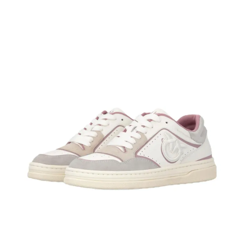 PINKO Low Top Skateboard Shoes Women's White Pink-3