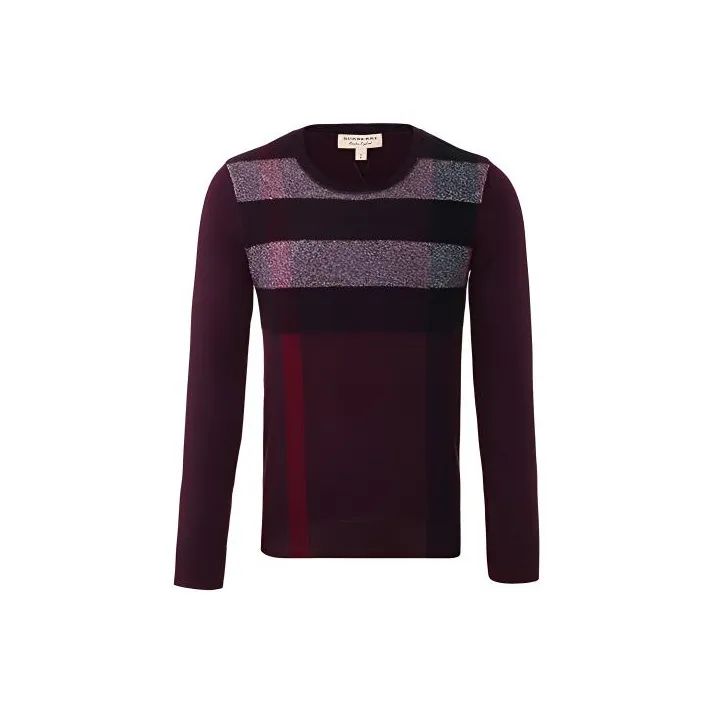 Burberry Cashmere Sweaters Men Burgundy-0