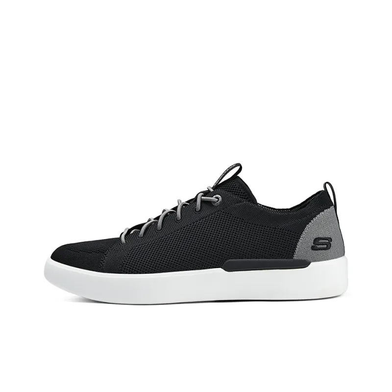Skechers Cushioning Abrasion Resistant Breathable Slip Resistant Low Top Skateboard Shoes Men's Black-0