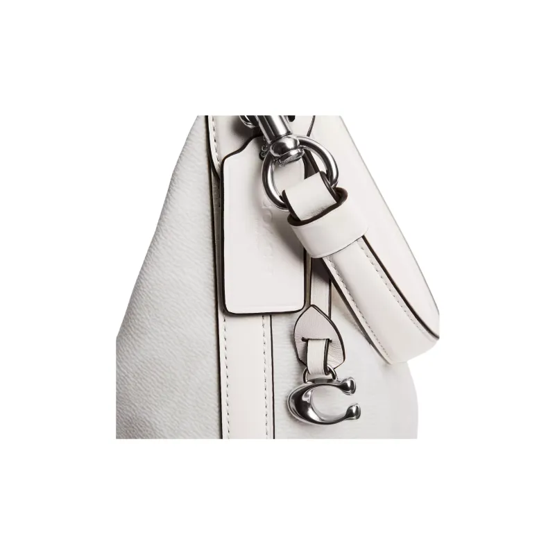 COACH Juliet Coated Canvas Shoulder Bag Large Size Women's Silver & Chalk-5