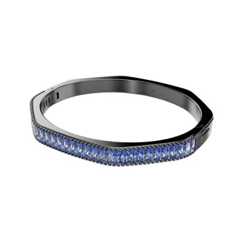 Swarovski Plated Ruthenium, Zirconia Bangles Women's Blue