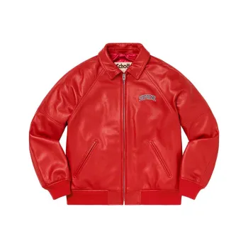 Supreme Schott Martin Wong 8 Ball Leather Varsity Jacket