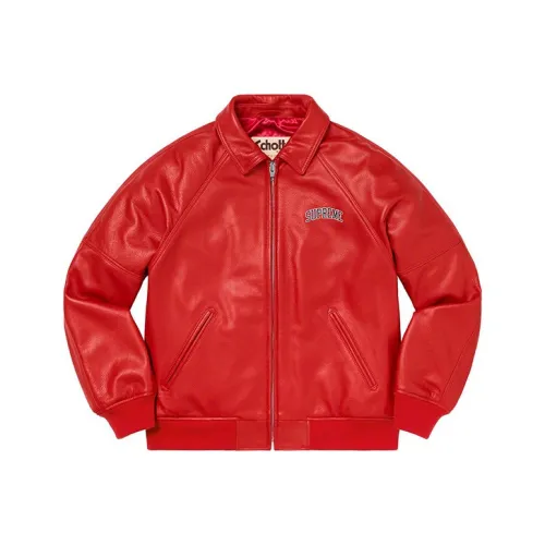 Supreme Schott Martin Wong 8 Ball Leather Varsity Jacket