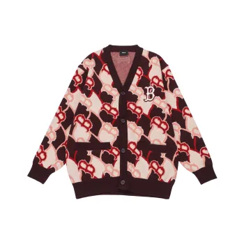 MLB Old Flower Sweaters Unisex Burgundy
