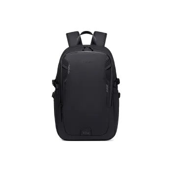 Super Five Polyester Backpack Men's Black/Gray/Orange Red/Ecru