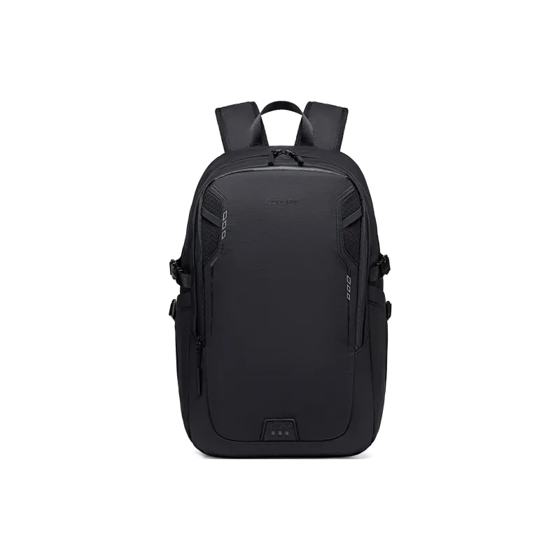 Super Five Polyester Backpack Men's Black/Gray/Orange Red/Ecru-0