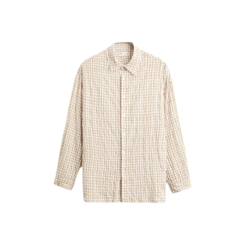 ZARA Shirts Men Beige-0