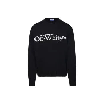 OFF WHITE Logo Detailed Crewneck Knitted Jumper