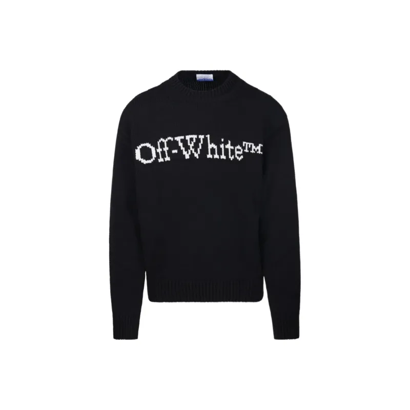 OFF WHITE Logo Detailed Crewneck Knitted Jumper-0