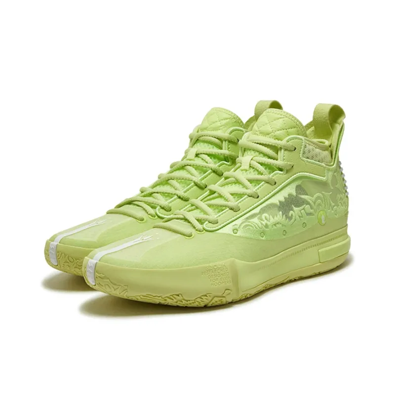 361° Cushioning, Slip Resistant, And Abrasion Resistant High Top Basketball Shoes Men's Light Fruit Green-2