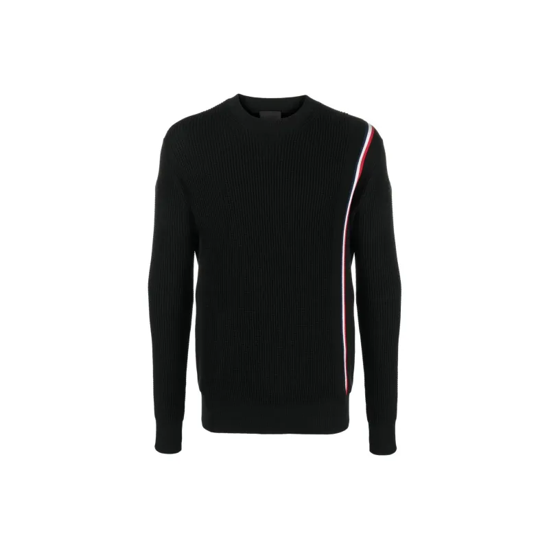 Moncler Stripe Ribbed Cotton Pullover Sweater-0