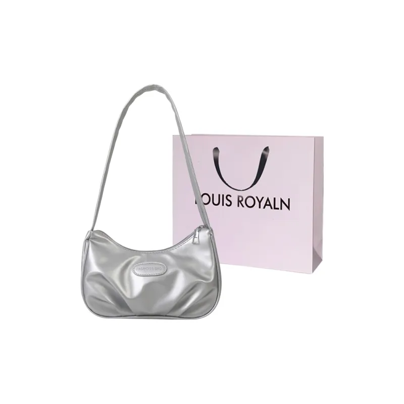 LOUIS ROYALN PU Shoulder Bag Unisex Moonlight Silver/Immortal Dew White/Sand Brown/Concubine Red Pink/Avocado Green-0