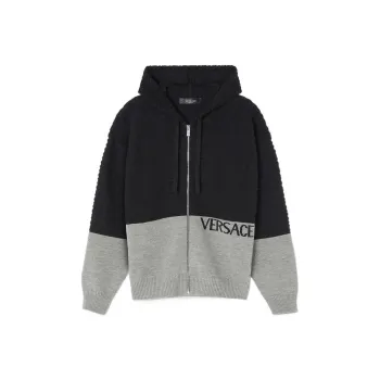 VERSACE Sweaters Men Black Gray Color