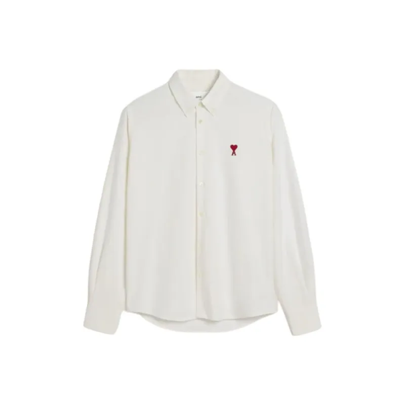 Ami Paris Ami De Coeur Logo Embroidered Shirt-0