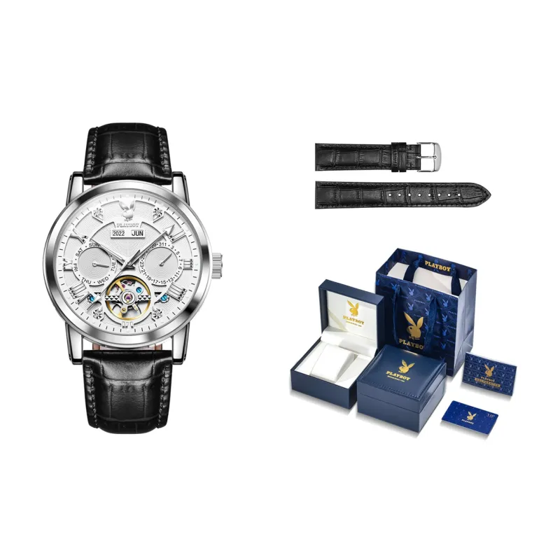 Playboy Mechanical Movement Watch Men's Watches Black Dial-6