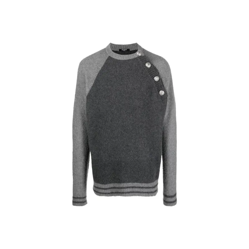 BALMAIN Cashmere Sweaters Men Dark Gray-0