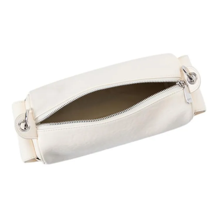 SEM/R Synthetic Leather Shoulder Bag Tubas Women's Raw White/Walnut Brown/Black-3