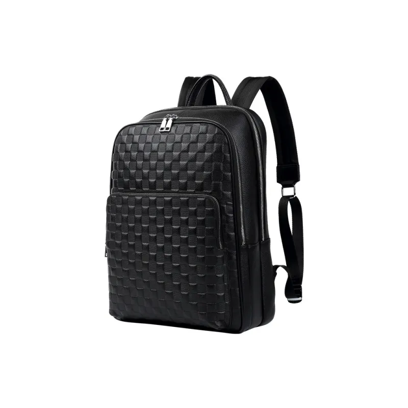 VIHUS Cow Leather Backpack Men's Black-1
