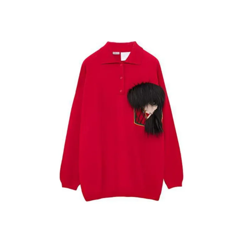 LOEWE SS23 Cashmere Sweaters Unisex Red-0