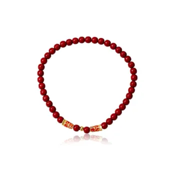QLADY Reconstructed Cinnabar Bracelets Unisex