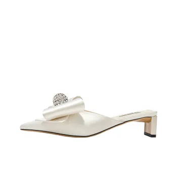 SHOESZOOO Closed Toe Slippers Women's Moon White
