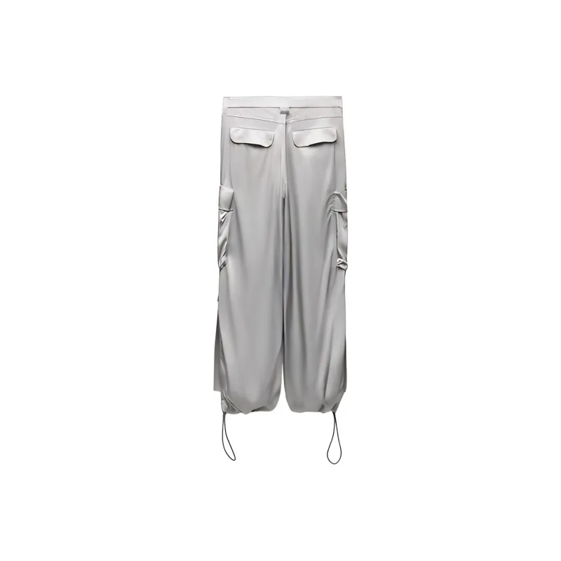 ZARA Cargo Pants Women's Silver-1