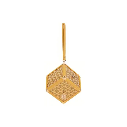 GOYARD Dé Canvas With Leather Wrist Bag Women's Yellow
