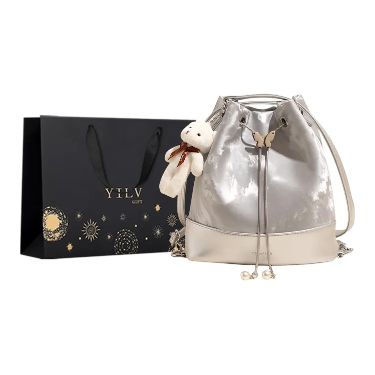 Yi Brigade PU Backpack Women's White/Silver/Pink/Black-4