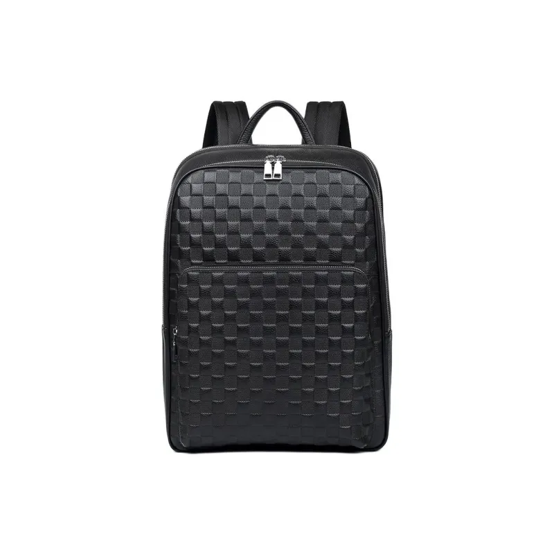VIHUS Cow Leather Backpack Men's Black-0