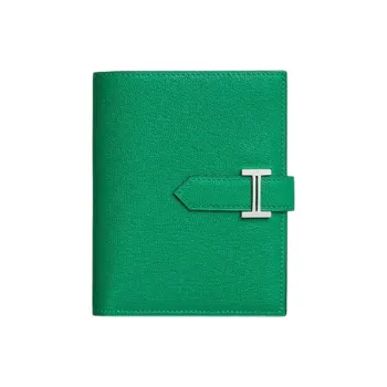 HERMES Bearn Mysore Goat Skin Card Holder Wallet Unisex 6W Menthe Mint Green