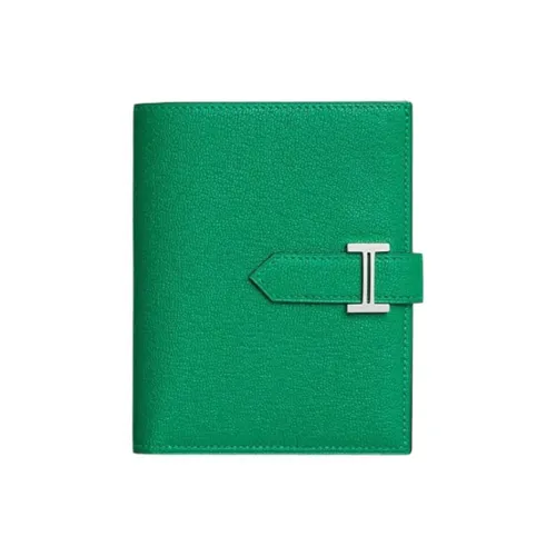 HERMES Bearn Mysore Goat Skin Card Holder Wallet Unisex 6W Menthe Mint Green