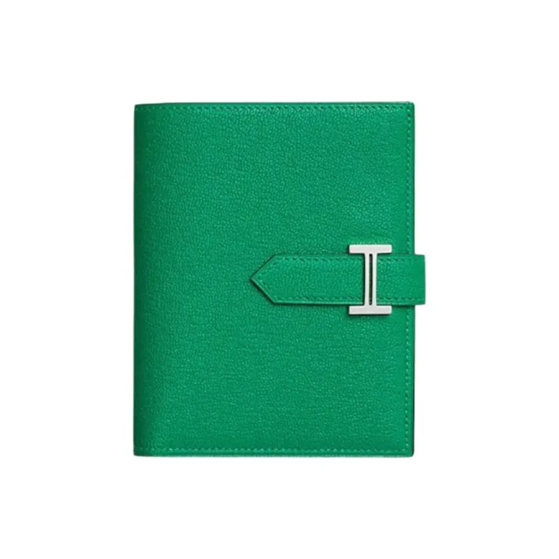 HERMES Bearn Mysore Goat Skin Card Holder Wallet Unisex 6W Menthe Mint Green-0