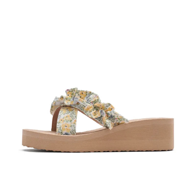 Hotwind Slide Slippers Women's Gray/Yellow/Yellow Green-10