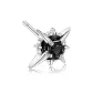 Polaris Black Diamond Stud Earrings 1 Pack Price[925 Silver]