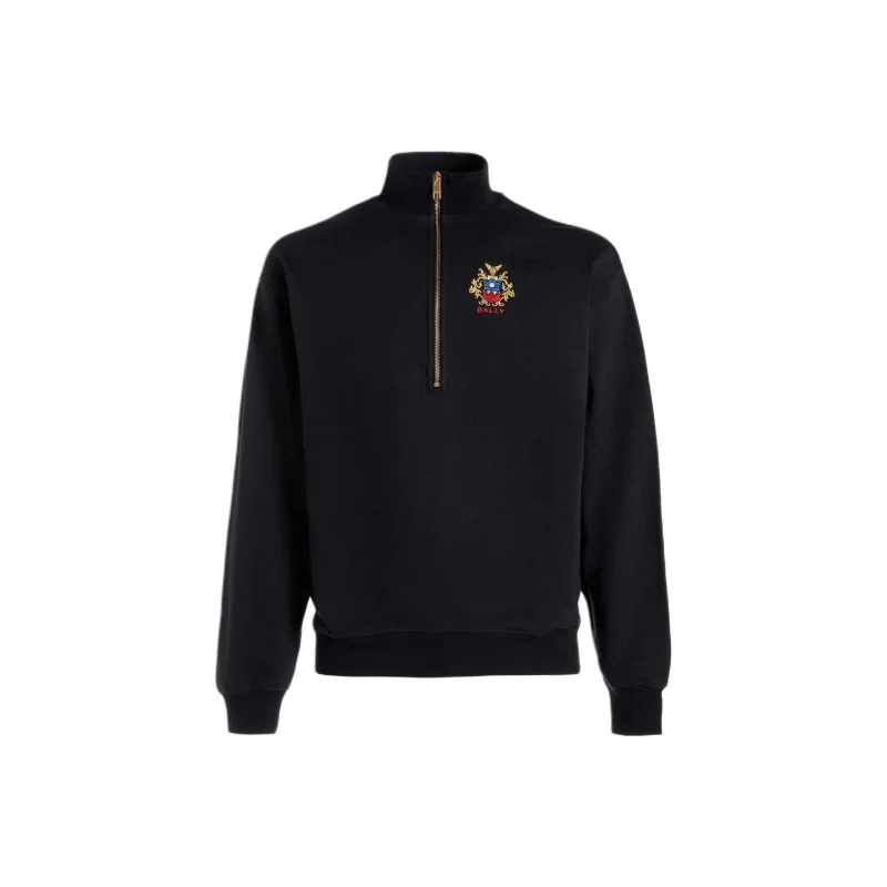 BALLY Logo embroidered Half zip Sweatshirt-0